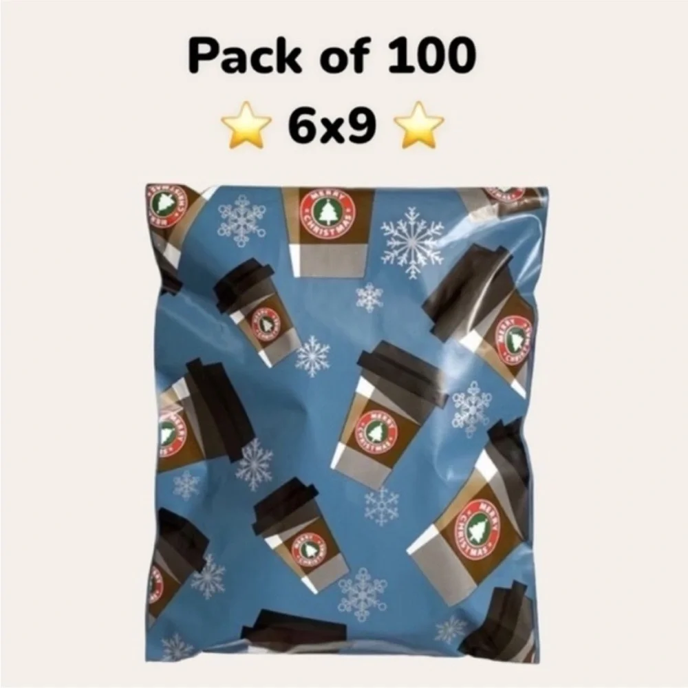 Back in Stock 100 Pack 6x9 PolyMailers Winter Holiday Shipping Supplies, mailers